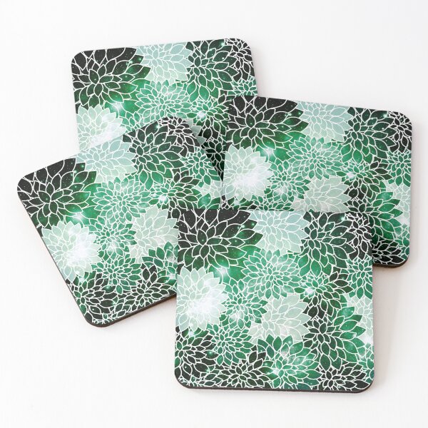 Item preview, Galaxy Space Dahlias Green designed and sold by 2sweetsDesign.