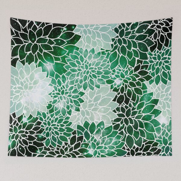 Item preview, Galaxy Space Dahlias Green designed and sold by 2sweetsDesign.