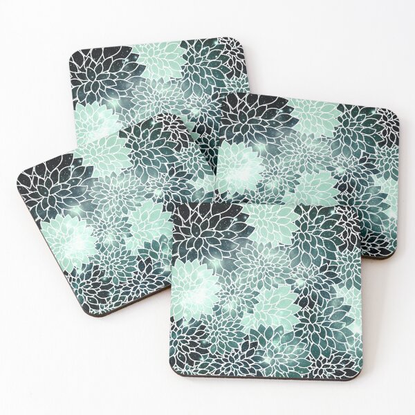 Item preview, Galaxy Space Dahlias Minty Green designed and sold by 2sweetsDesign.