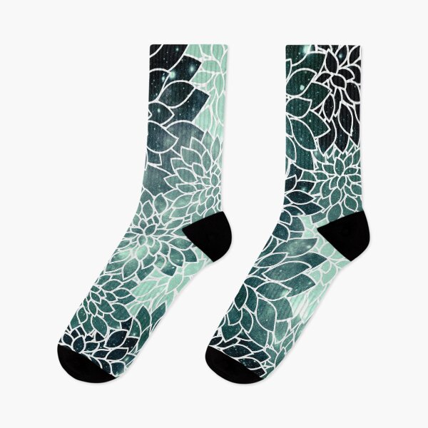 Item preview, Galaxy Space Dahlias Minty Green designed and sold by 2sweetsDesign.