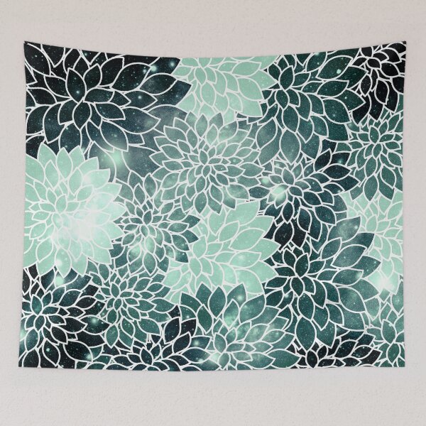 Item preview, Galaxy Space Dahlias Minty Green designed and sold by 2sweetsDesign.