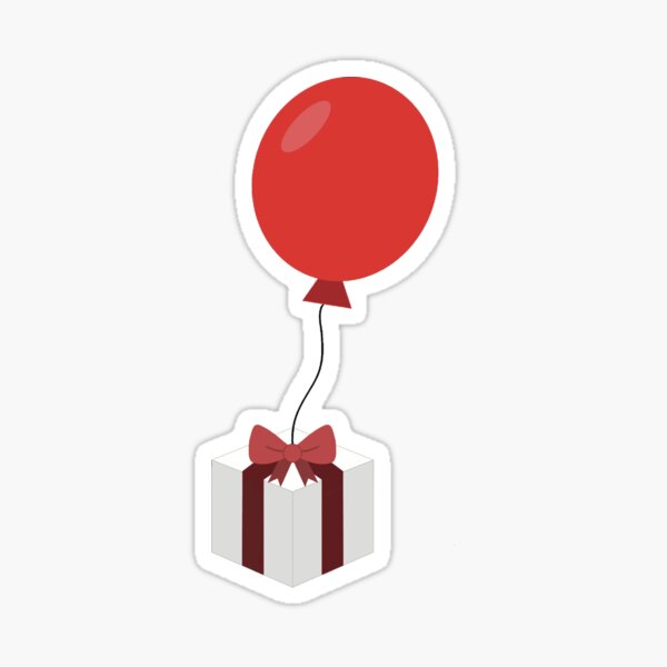 Vista previa del artículo con la obra «Globo con regalo rojo», diseñado y vendido por CrossingMolly.
