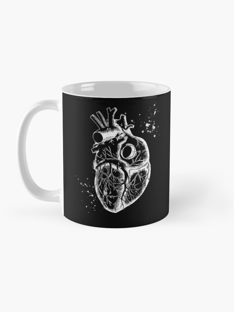 Alternate view of Anatomical Heart • Black • Minimalist Goth Mug