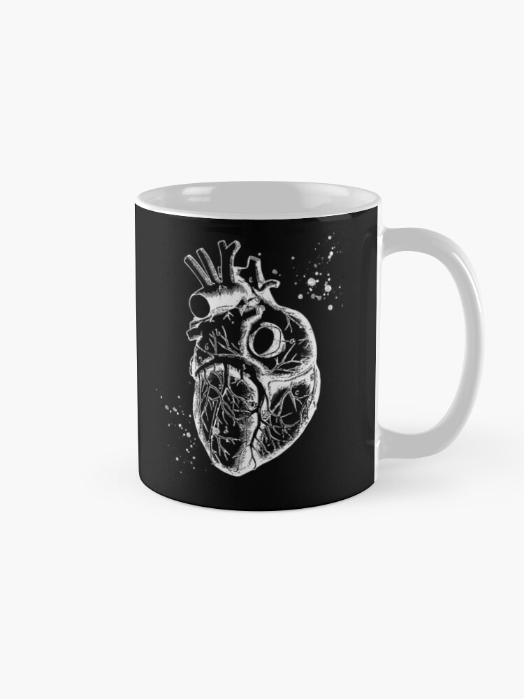 Alternate view of Anatomical Heart • Black • Minimalist Goth Mug