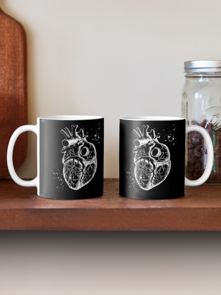 Alternate view of Anatomical Heart • Black • Minimalist Goth Mug