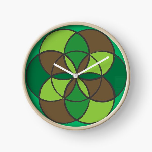 Flower of Life - Trees and Leaves Clock