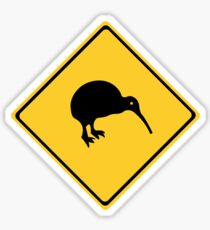Caution With Kiwis, Traffic Sign, New Zealand Sticker