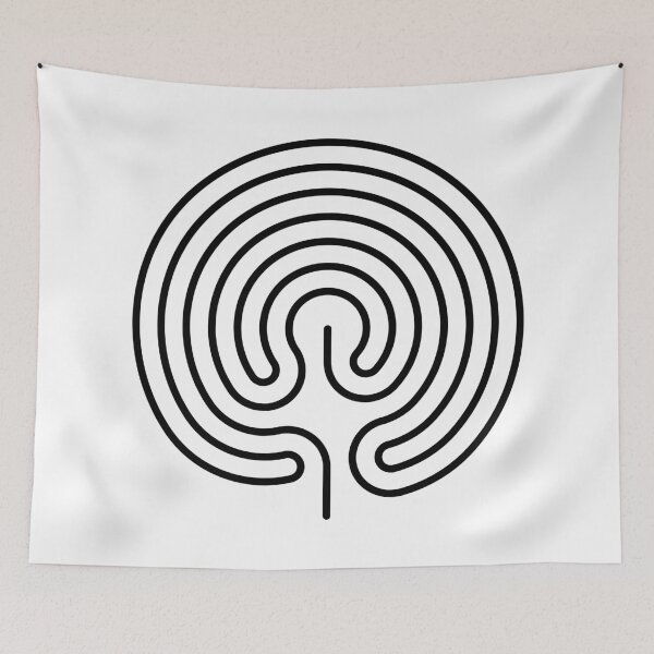 Item preview, Classical labyrinth Ariadne’s thread  - White Background designed and sold by Rupert Russell.