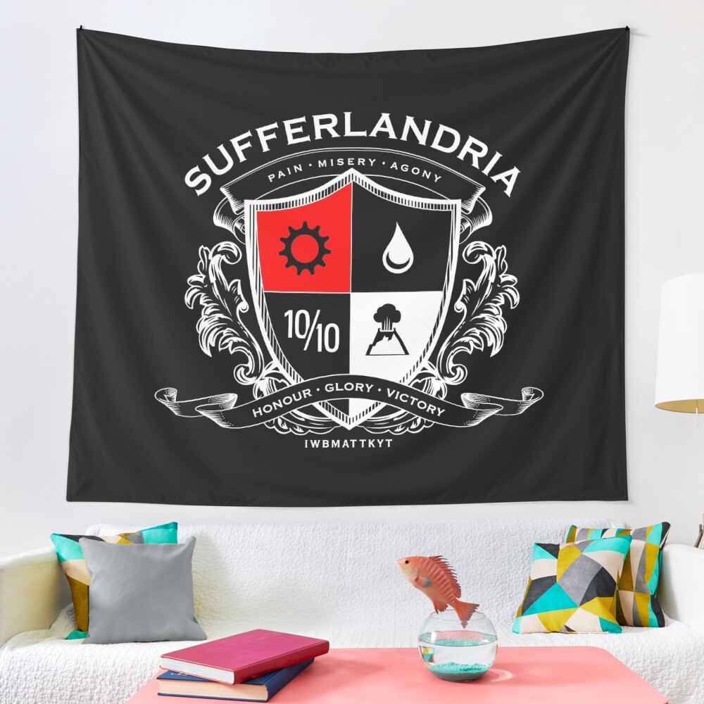 Sufferlandria - Schmerz Elend Qual - Ehre Ruhm Sieg (Weiß) Wandbehang