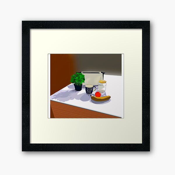 Basil in the kitchen Framed Art Print