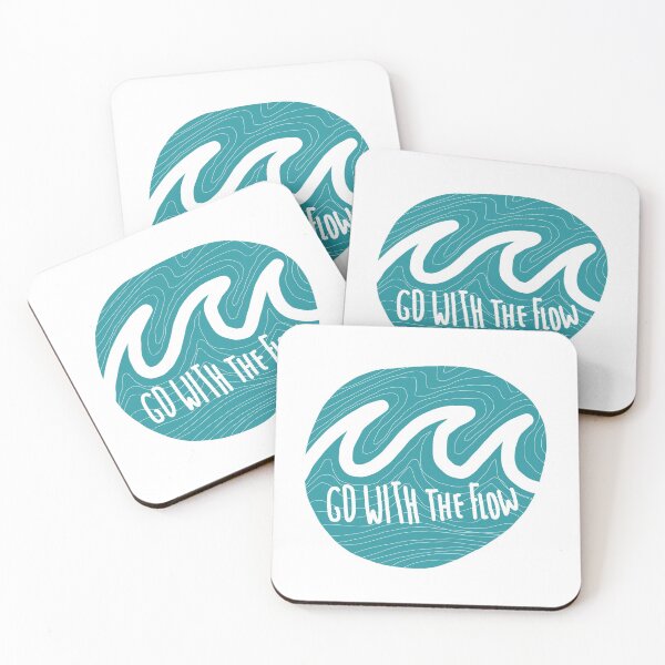 Item preview, Go with the flow surfing minimalist quote  designed and sold by Tropical Blood.