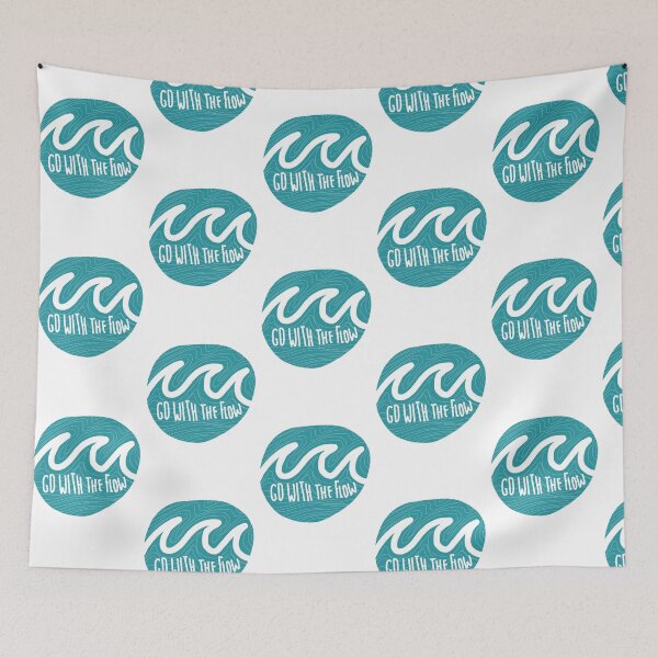 Item preview, Go with the flow surfing minimalist quote  designed and sold by Tropical Blood.
