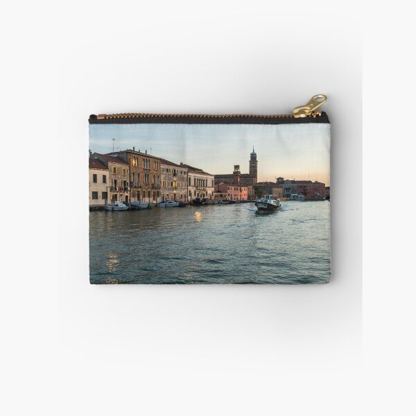 Item preview, Vibrant Murano Island - Shiny Sunset Vaporetto on the Grand Canal designed and sold by Georgia Mizuleva.