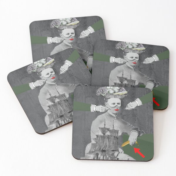 Item preview, Victorian Lady with Basket of Fruit and Ship designed and sold by KALEIDOSCOPE UK.