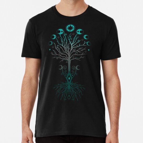 Yggdrasil Weltesche Mondphasen Tree of Life  Premium T-Shirt