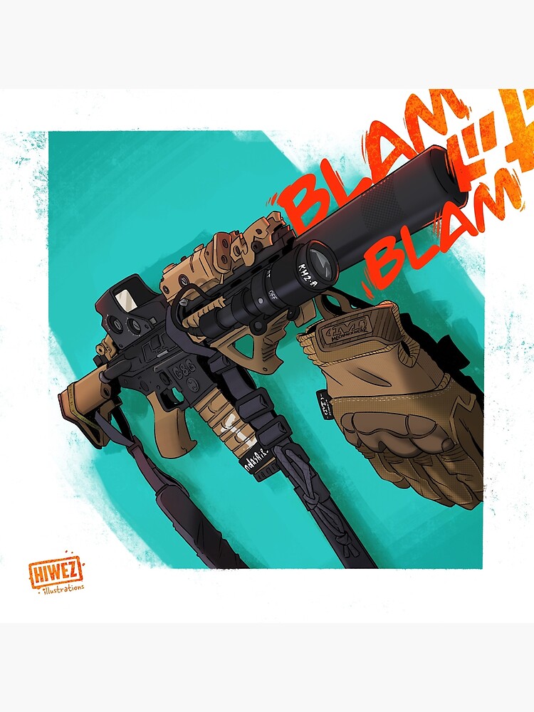 Thumbnail 3 of 3, Photographic Print, Airsoft M4 designed and sold by hiwez.