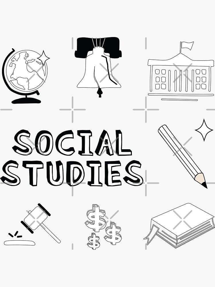 "White Social Studies Subject Pack" Sticker for Sale by TheGoods