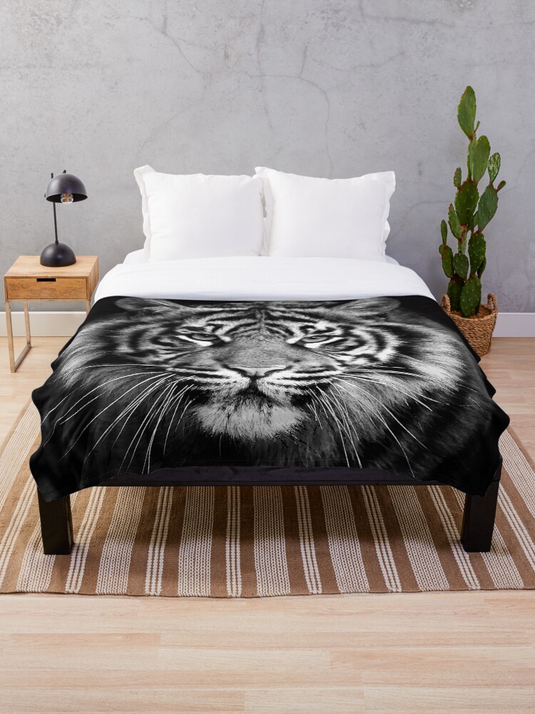 White tiger mink online blanket