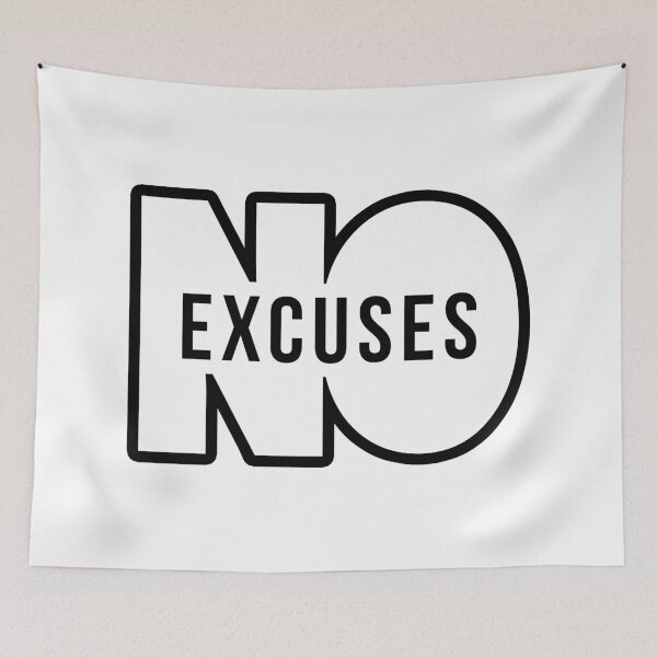 Item preview, No Excuses Motivational Quote designed and sold by maniacfitness.