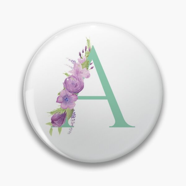 Item preview, Purple Watercolour Floral, Letter A designed and sold by Sarah Beamis.