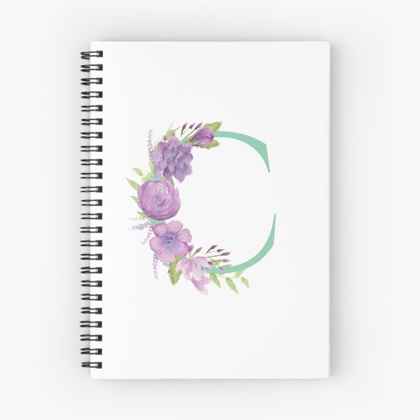Item preview, Purple Watercolour Floral, Letter C designed and sold by Sarah Beamis.