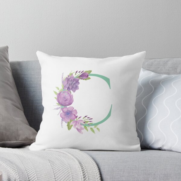 Item preview, Purple Watercolour Floral, Letter C designed and sold by Sarah Beamis.