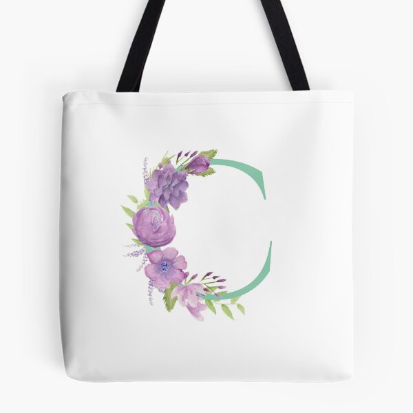 Item preview, Purple Watercolour Floral, Letter C designed and sold by Sarah Beamis.