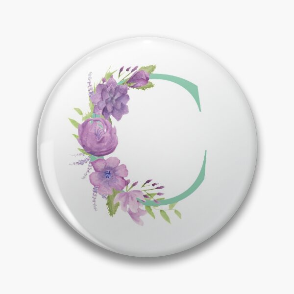 Item preview, Purple Watercolour Floral, Letter C designed and sold by Sarah Beamis.