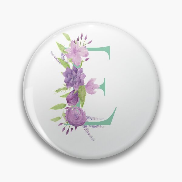 Item preview, Purple Watercolour Floral, Letter E designed and sold by Sarah Beamis.