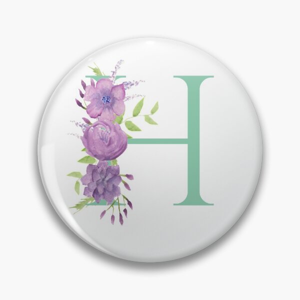 Item preview, Purple Watercolour Floral, Letter H designed and sold by Sarah Beamis.