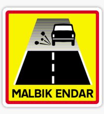 End Of Tarred Road, Traffic Sign, Iceland Sticker