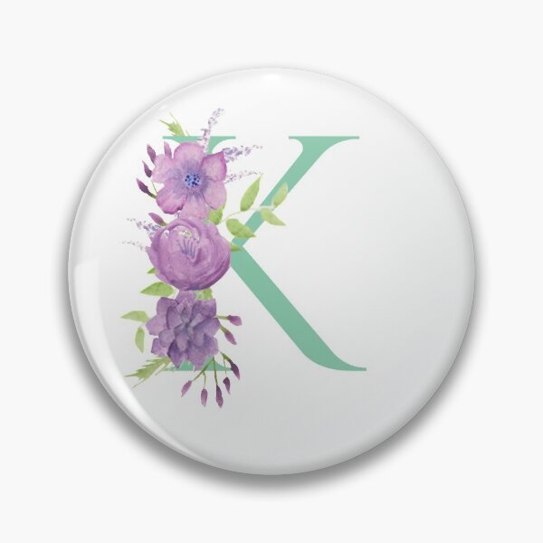 Item preview, Purple Watercolour Floral, Letter K designed and sold by Sarah Beamis.