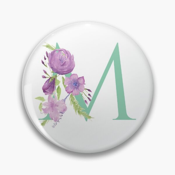 Item preview, Purple Watercolour Floral, Letter M designed and sold by Sarah Beamis.
