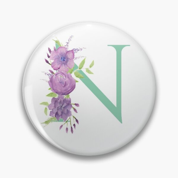 Item preview, Purple Watercolour Floral, Letter N designed and sold by Sarah Beamis.