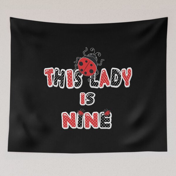 Item preview, This Lady Is Nine Years Old Girl 9th Birthday Ladybug Party product designed and sold by Grabitees.