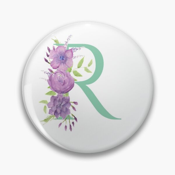 Item preview, Purple Watercolour Floral, Letter R designed and sold by Sarah Beamis.