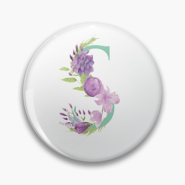 Item preview, Purple Watercolour Floral, Letter S designed and sold by Sarah Beamis.