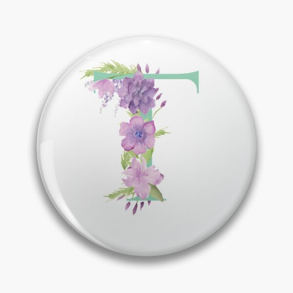 Item preview,  Purple Watercolour Floral, Letter T designed and sold by Sarah Beamis.