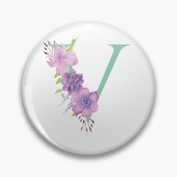 Item preview, Purple Watercolour Floral, Letter V designed and sold by Sarah Beamis.