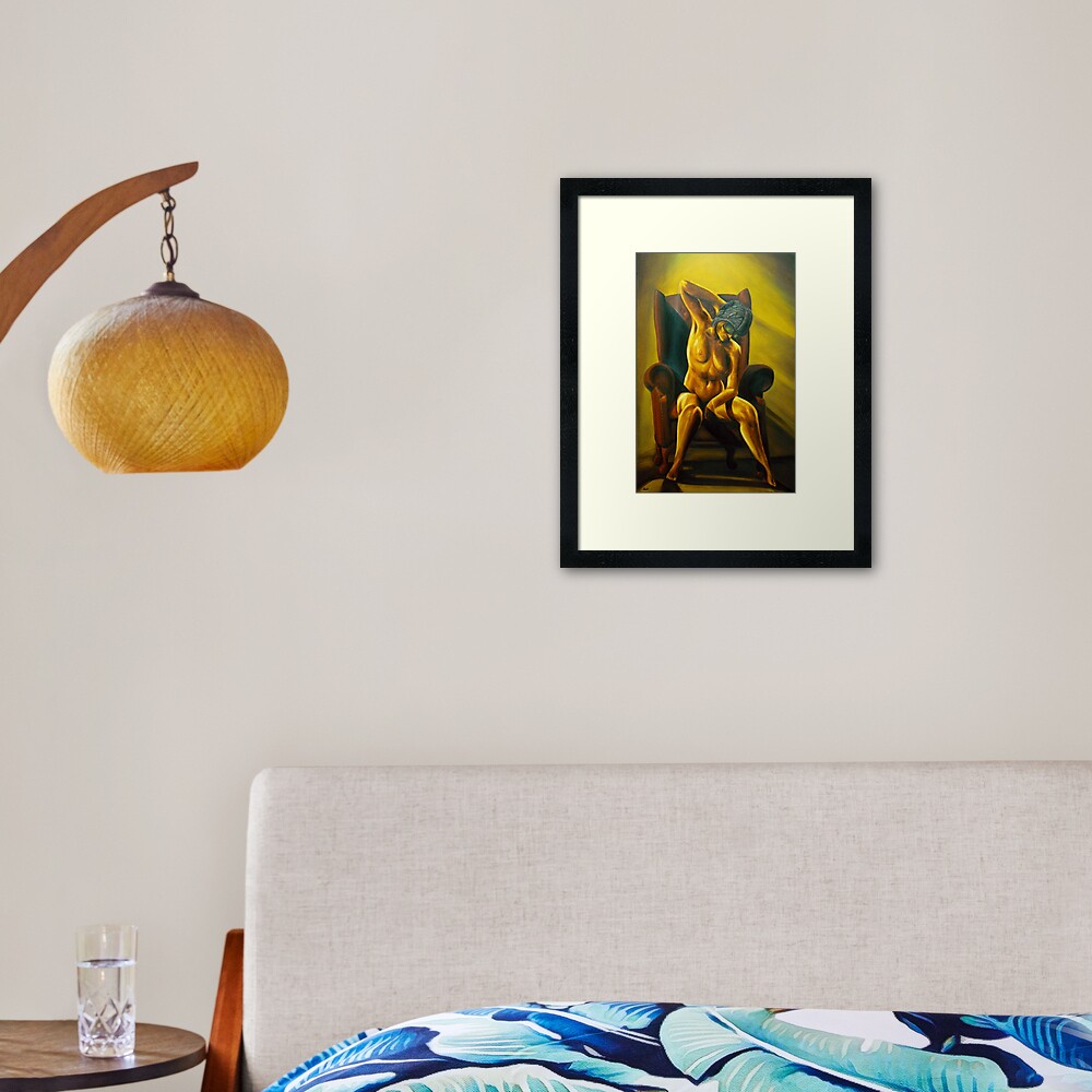 Aviatrix - Steampunk Nude art Framed Art Print