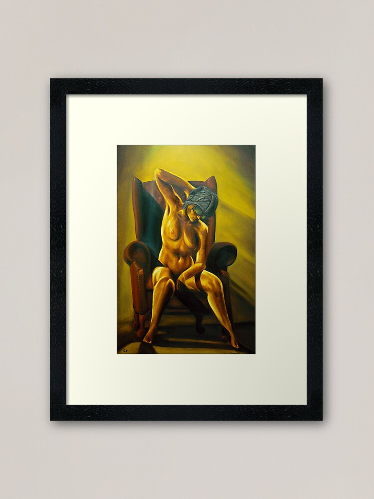 Alternate view of Aviatrix - Steampunk Nude art Framed Art Print