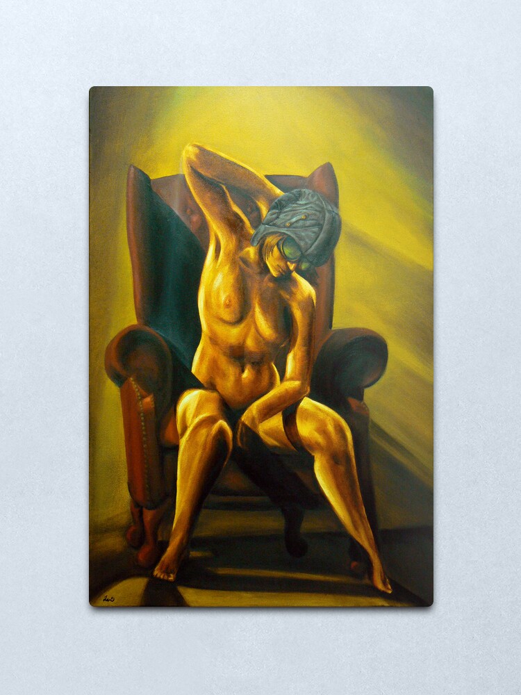 Alternate view of Aviatrix - Steampunk Nude art Metal Print