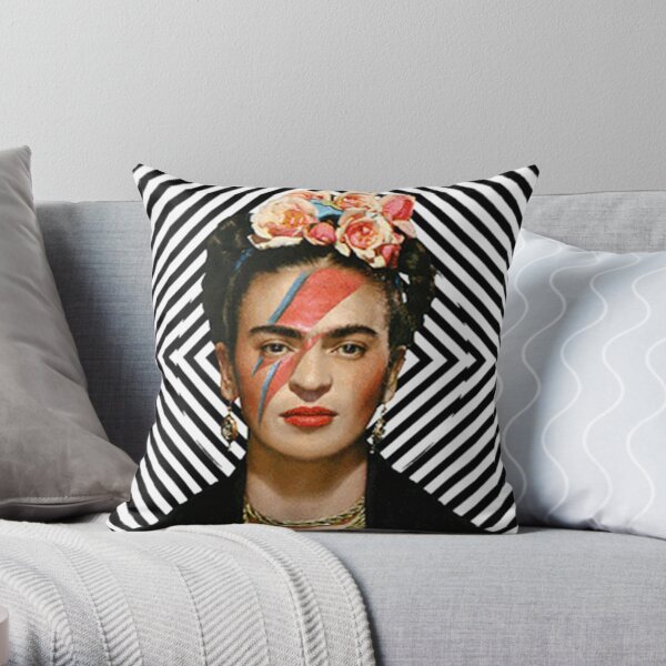 Frida and Bowie - Black Throw Pillow