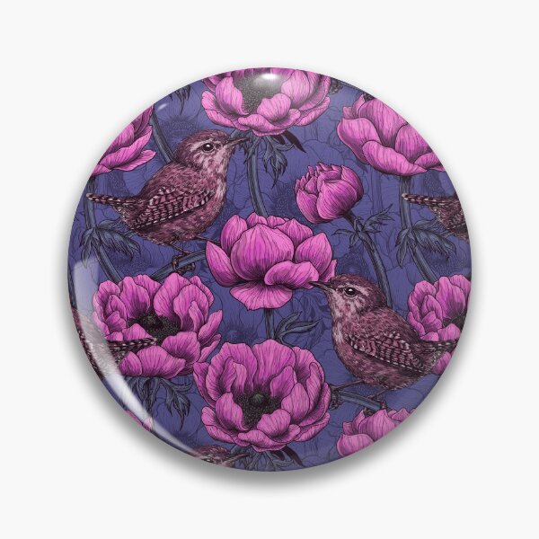 Item preview, Wrens in the anemone garden designed and sold by Katerina Mitkova Kirilova.