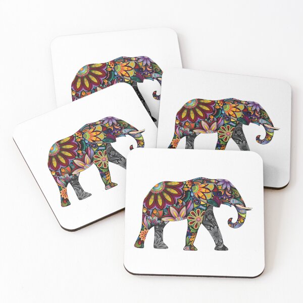 Item preview, Colorful elephant in patterned design designed and sold by headpossum.