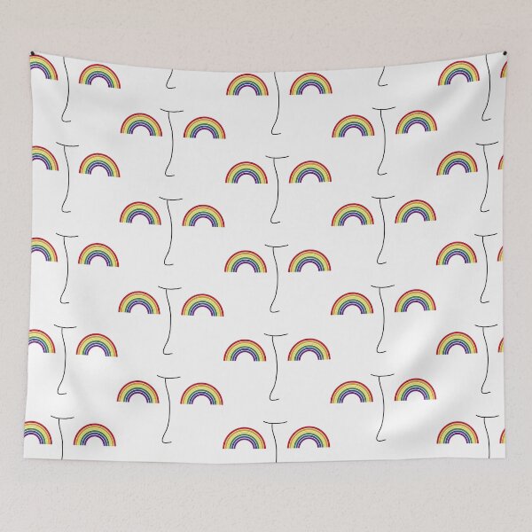 Item preview, face with gay flag rainbows. designed and sold by Tropical Blood.