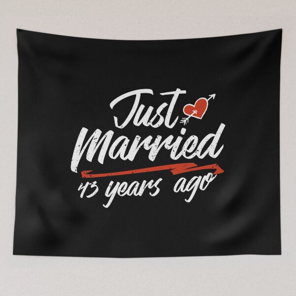 Item preview, Just Married 43 Year Ago Funny Wedding Anniversary Gift for Couples. Novelty way to celebrate a milestone anniversary designed and sold by Orange Pieces.