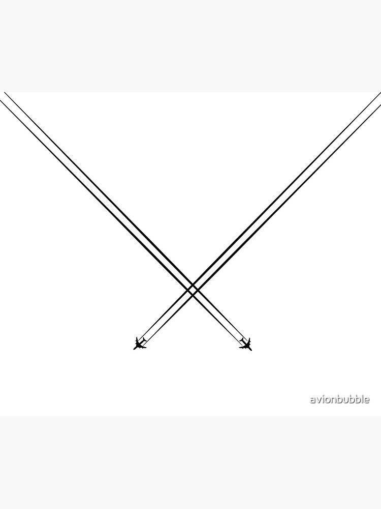 "Zwei Flugzeuge kreuzen sich mit Kondensstreifen (schwarz)" Tagesdecke