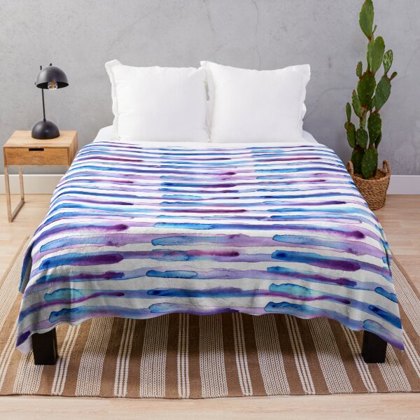 Item preview, Watercolor Stripes Purple and Blue designed and sold by Olooriel.