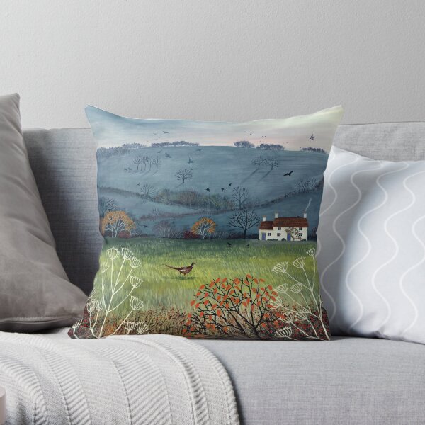 Cottage by Misty Hill Throw Pillow